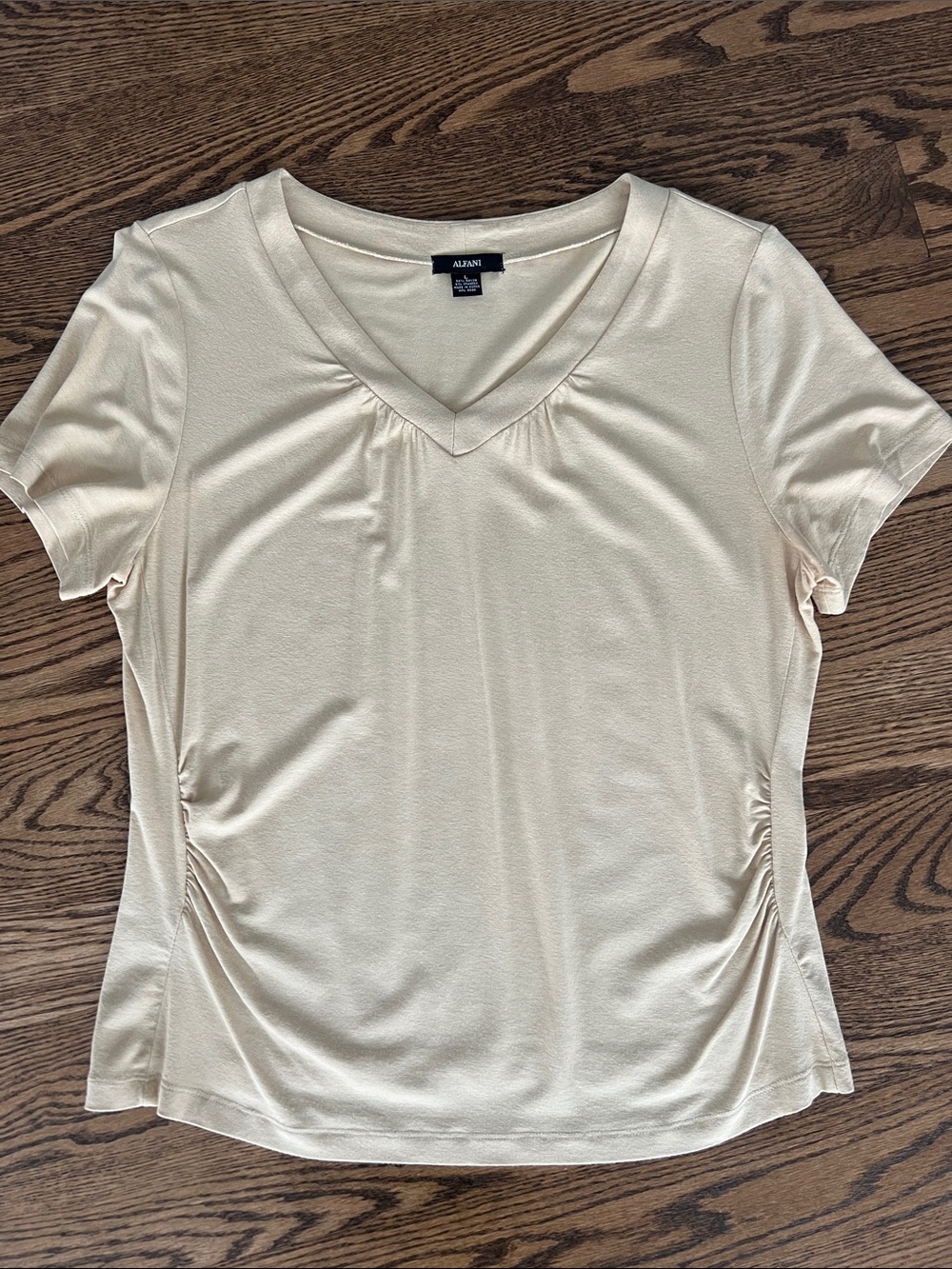 Alfani Yellow/Gold Short Sleeve V-Neck Top